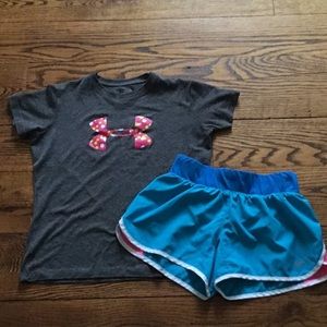 Under armor shirt and Nike shorts size medium